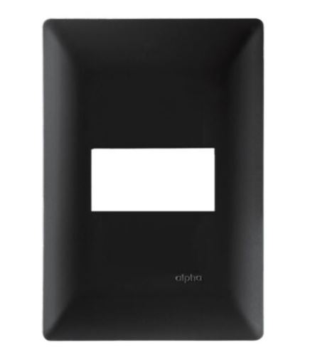PLACA 1 VENTANA        ALPHA     135-E913BK1     NEGRO