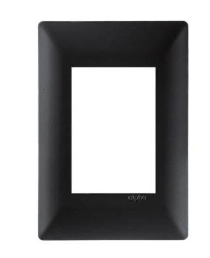 PLACA 3 VENTANAS     ALPHA        E913BK3     NEGRO