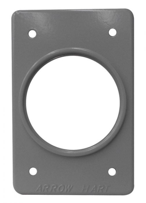 PLACA INDUSTRIAL PERFORADA PARA RECEPTACULO ARROW AH2155 GRIS