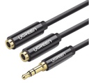 CABLE ADAPTADOR Y DIVISOR DE AUDIO 3.5MM MACHO A 2 TERMINALES DE 3.5MM HEMBRA 