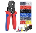 PINZA ENCRIPTADORA O CRIMPADORA O PONCHADORA CON ALICATES DE FERRULES DOTOTO HSC86 ROJO/AZUL