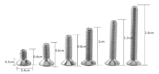 TORNILLOS DE CABEZA HEXAGONAL DE MAQUINA M2