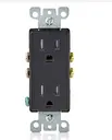 [EXTRA-00421] TOMACORRIENTE DUPLEX DECORA 15A LEVITON 5325-B NEGRO